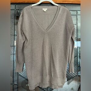 Gold shimmer quarter sleeve jcrew top